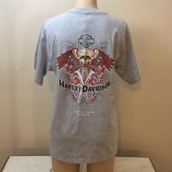 Harley-Davidson Tops - Vintage Harley-Davidson Grey Mexico Moto Shirt
